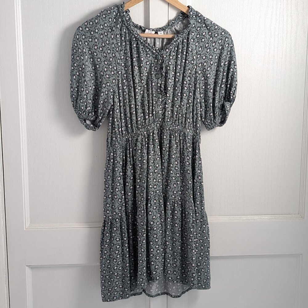 GAP Girls olive green printed dress size L